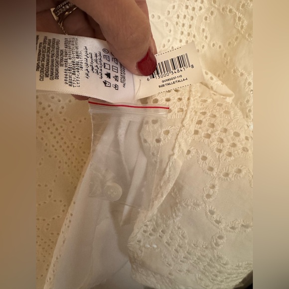 BCBGeneration Beautiful White collared Button-up Eyelet Mini Dress w/cut out Bck - Picture 14 of 16